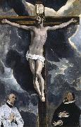 El Greco The Crucifixion with two donors oil painting